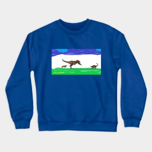 Kids 3D Art Dinosaur Island Crewneck Sweatshirt